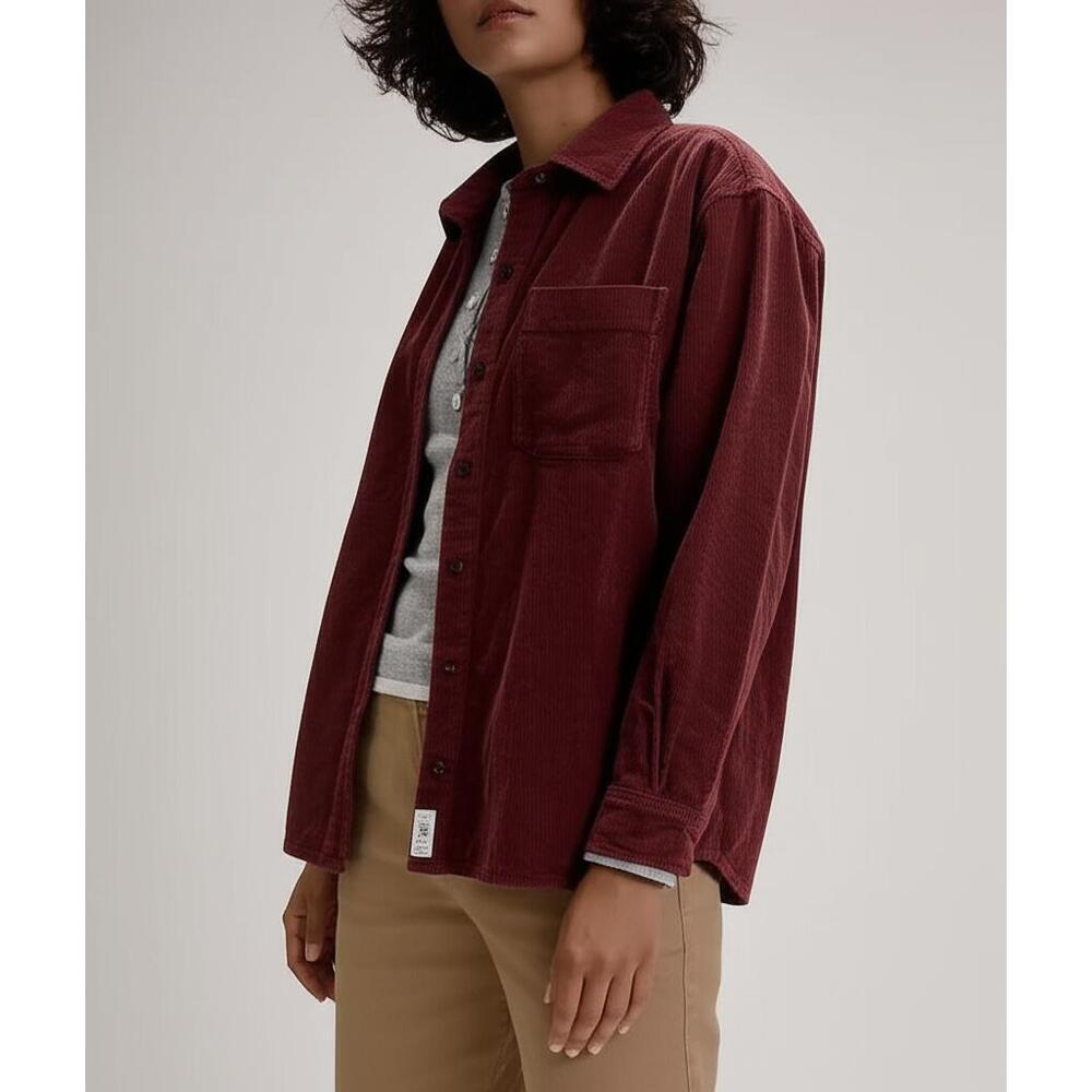 Alpine Design Womens Corduroy Button-Up Shirt Size L Dark Auburn Overshirt Relax - Picture 1 of 4